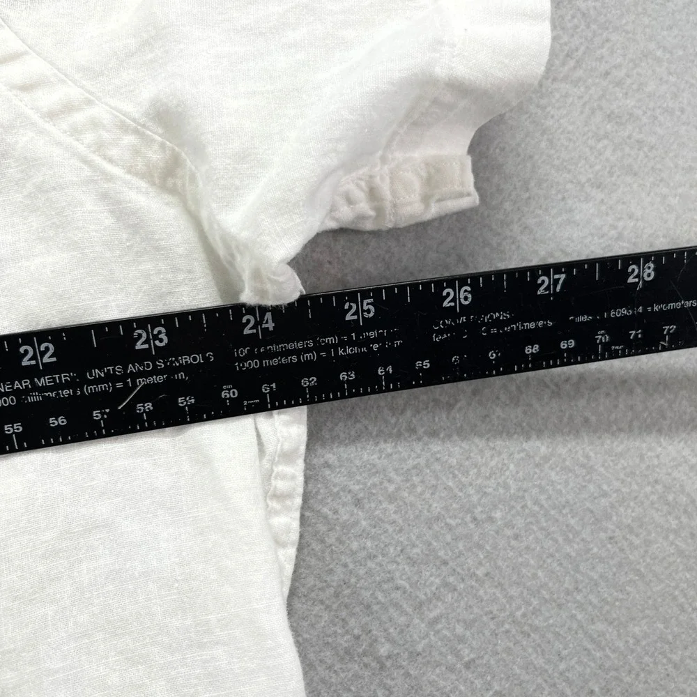 Banana Republic Button Up Shirt Mens XL White Linen Blend Coastal Resort Casual